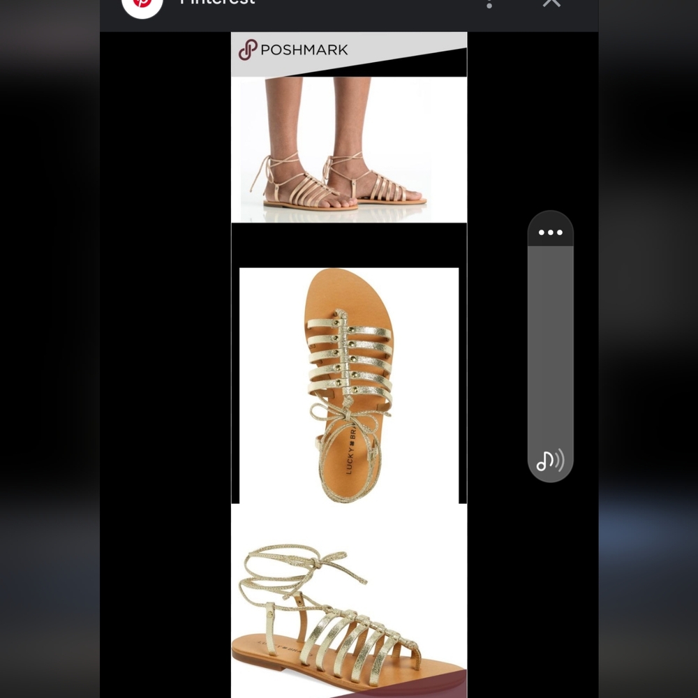 Lucky Brand Gold Lace Up Gladiator Sandals